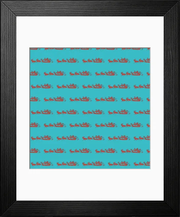 Framed Print : Repeating Pattern - Father Christmas and Reindeer Framed Print : Repeating Pattern - Father Christmas and Reindeer
