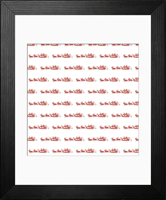 Framed Print : Repeating Pattern - Father Christmas and Reindeer Framed Print : Repeating Pattern - Father Christmas and Reindeer