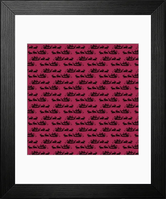 Framed Print : Repeating Pattern - Father Christmas and Reindeer Framed Print : Repeating Pattern - Father Christmas and Reindeer