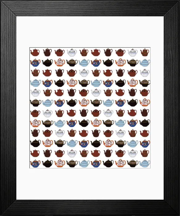 Framed Print : Repeating Pattern - Teapots Framed Print : Repeating Pattern - Teapots