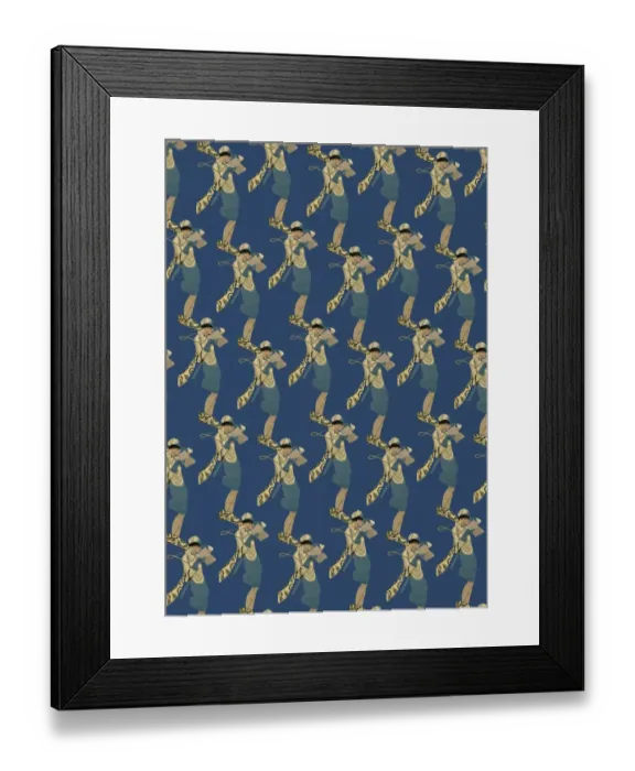 Framed Print : Repeating Pattern - Art Deco Woman