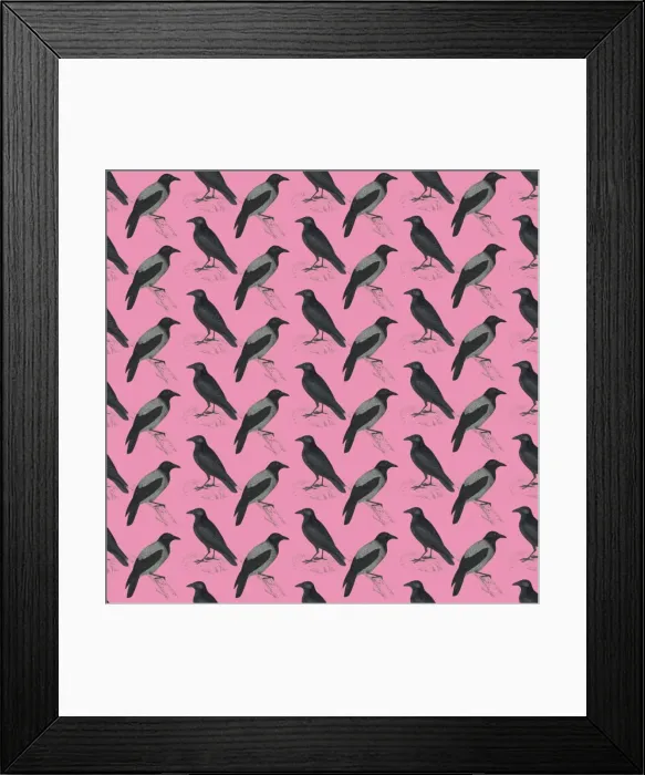 Framed Print : Repeating Pattern - Crows and Jackdaws Framed Print : Repeating Pattern - Crows and Jackdaws