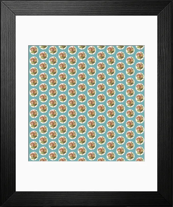 Framed Print : Repeating Pattern - Pink Roses - Circles Framed Print : Repeating Pattern - Pink Roses - Circles