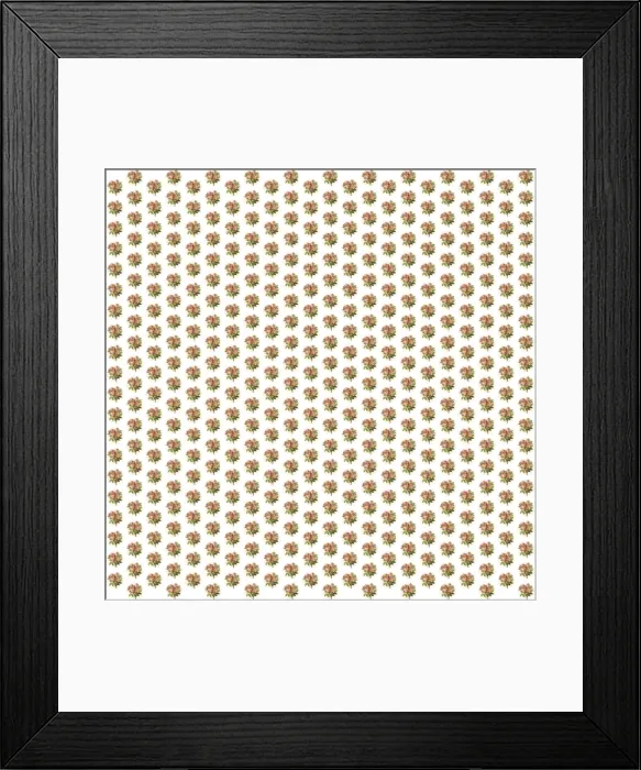 Framed Print : Repeating Pattern - Pink Roses - Circles Framed Print : Repeating Pattern - Pink Roses - Circles