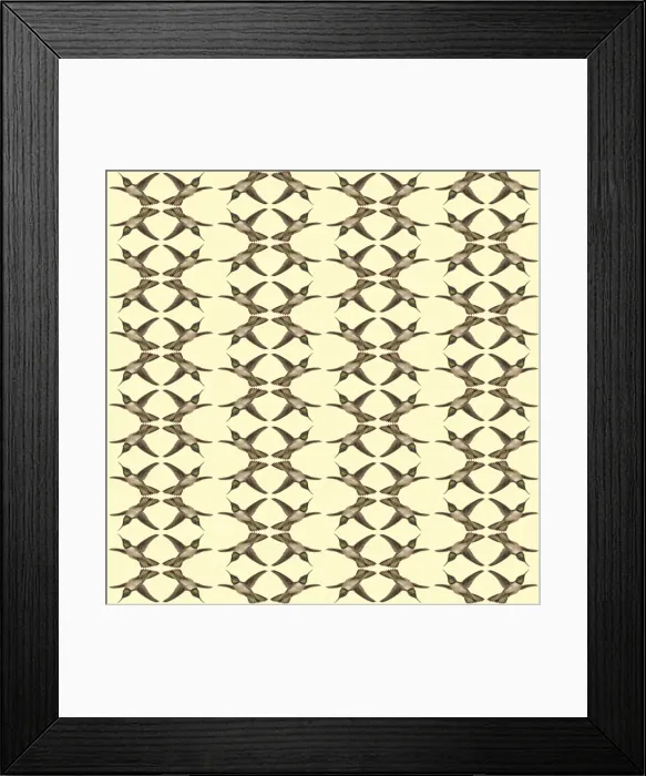 Framed Print : Repeating Pattern - Hummingbirds Framed Print : Repeating Pattern - Hummingbirds