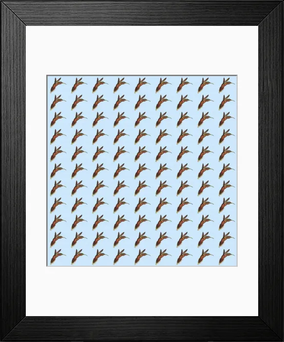 Framed Print : Repeating Pattern - Hummingbirds Framed Print : Repeating Pattern - Hummingbirds