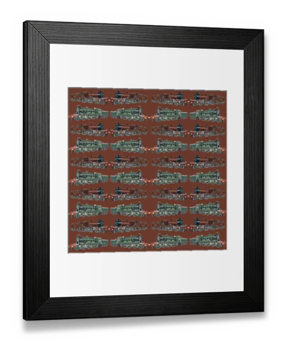 Framed Print : Repeating Pattern - Steam Engines Framed Print : Repeating Pattern - Steam Engines