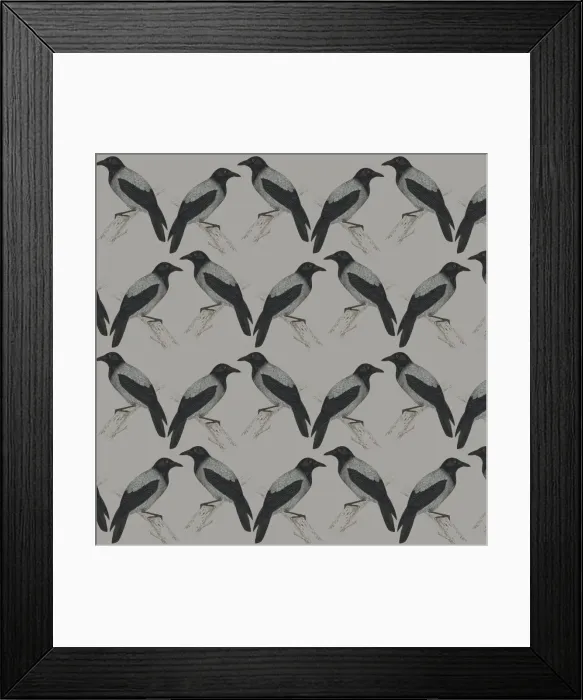 Framed Print : Repeating Pattern - Jackdaws Framed Print : Repeating Pattern - Jackdaws