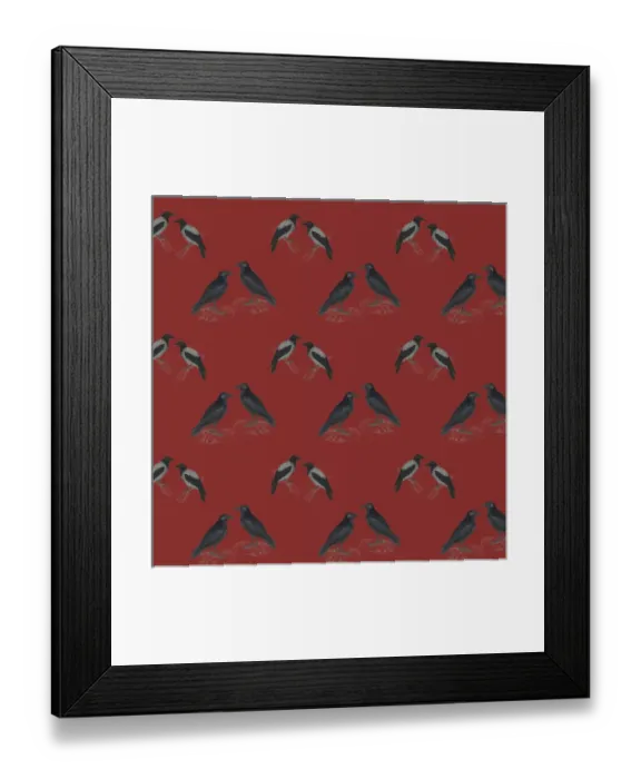 Framed Print : Repeating Pattern - Jackdaws Framed Print : Repeating Pattern - Jackdaws
