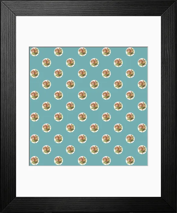 Framed Print : Repeating Pattern - Pink Roses - Circles Framed Print : Repeating Pattern - Pink Roses - Circles