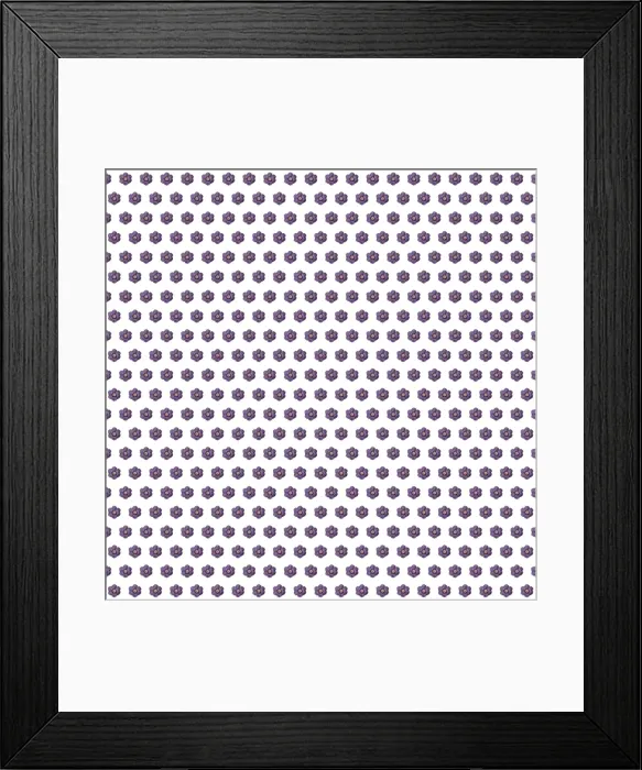 Framed Print : Repeating Pattern - Purple Flowers - Circles Framed Print : Repeating Pattern - Purple Flowers - Circles