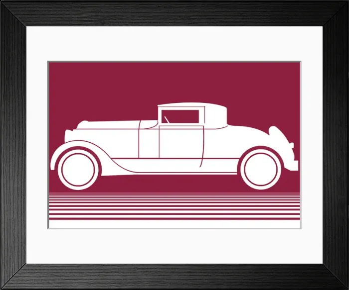 Framed Print : White Car on Maroon Background Framed Print : White Car on Maroon Background