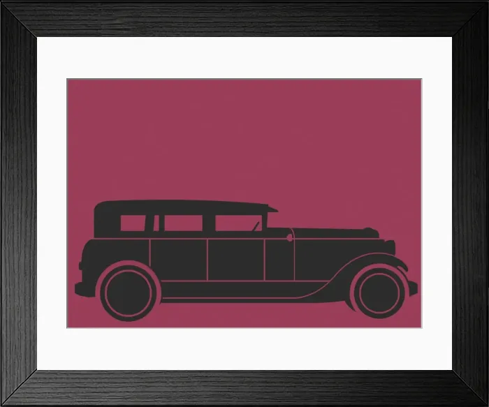 Framed Print : Black Car on Maroon Background Framed Print : Black Car on Maroon Background