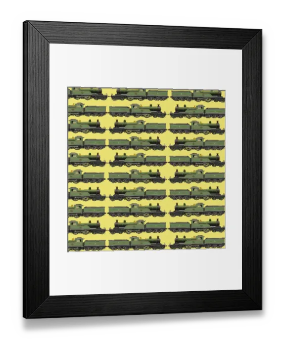 Framed Print : Repeating Pattern - Train / Steam Engine Framed Print : Repeating Pattern - Train / Steam Engine