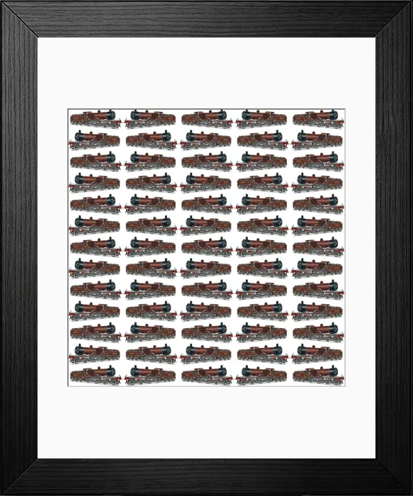 Framed Print : Repeating Pattern - Train / Steam Engine Framed Print : Repeating Pattern - Train / Steam Engine