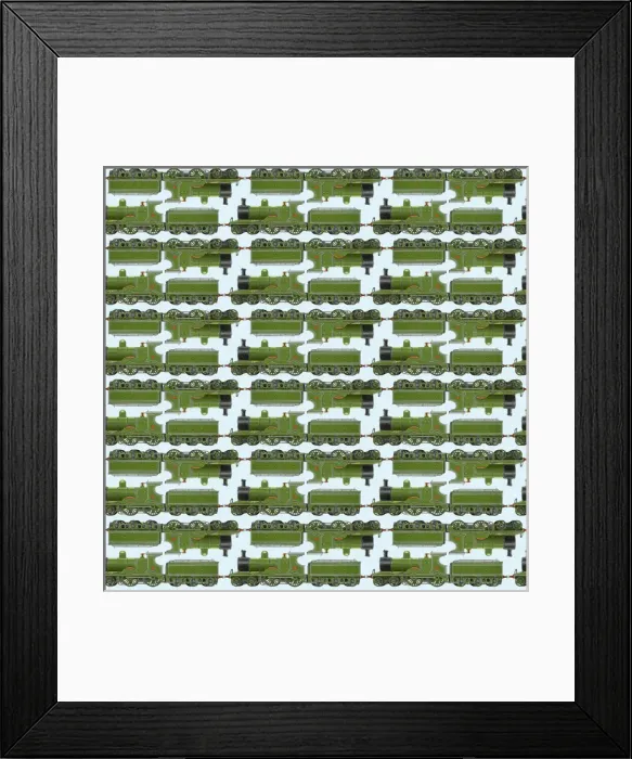 Framed Print : Repeating Pattern - Train / Steam Engine Framed Print : Repeating Pattern - Train / Steam Engine