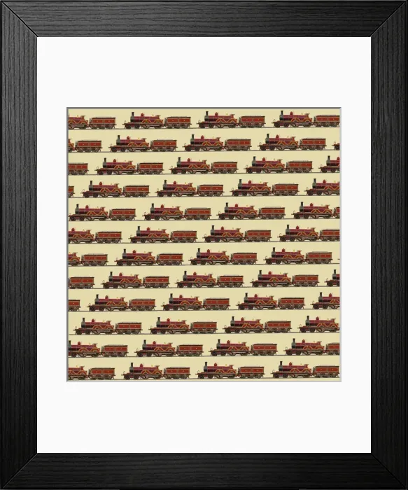 Framed Print : Repeating Pattern - Train  /  Steam Engine