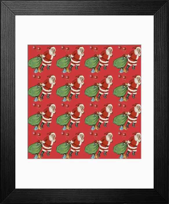 Framed Print : Repeating Pattern - Father Christmas with Sack Framed Print : Repeating Pattern - Father Christmas with Sack