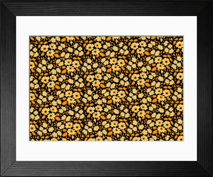 Framed Print : Repeating Pattern - Yellow Flowers Framed Print : Repeating Pattern - Yellow Flowers