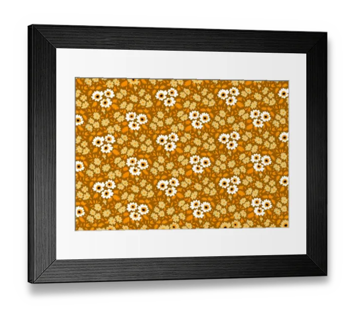 Framed Print : Repeating Pattern - Yellow and White Flowers Framed Print : Repeating Pattern - Yellow and White Flowers