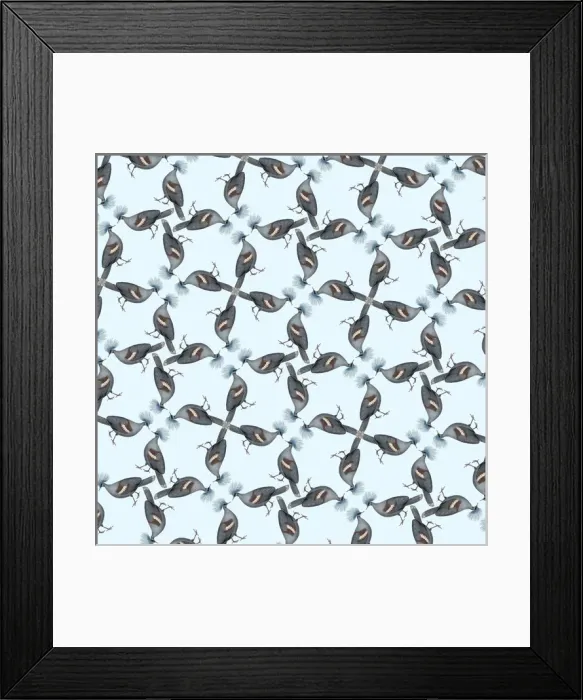 Framed Print : Repeating Pattern - Pigeons Framed Print : Repeating Pattern - Pigeons