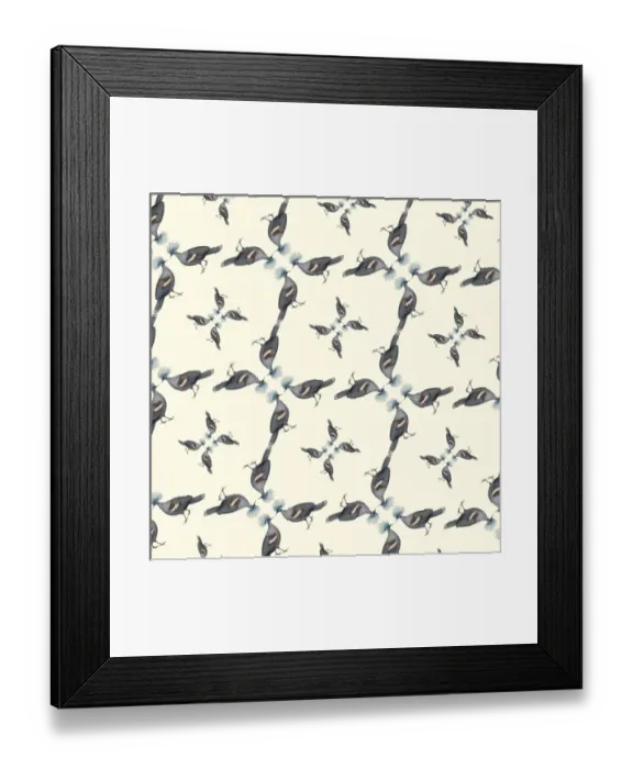 Framed Print : Repeating Pattern - Pigeons Framed Print : Repeating Pattern - Pigeons