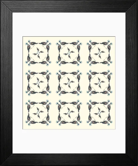 Framed Print : Repeating Pattern - Pigeons Framed Print : Repeating Pattern - Pigeons