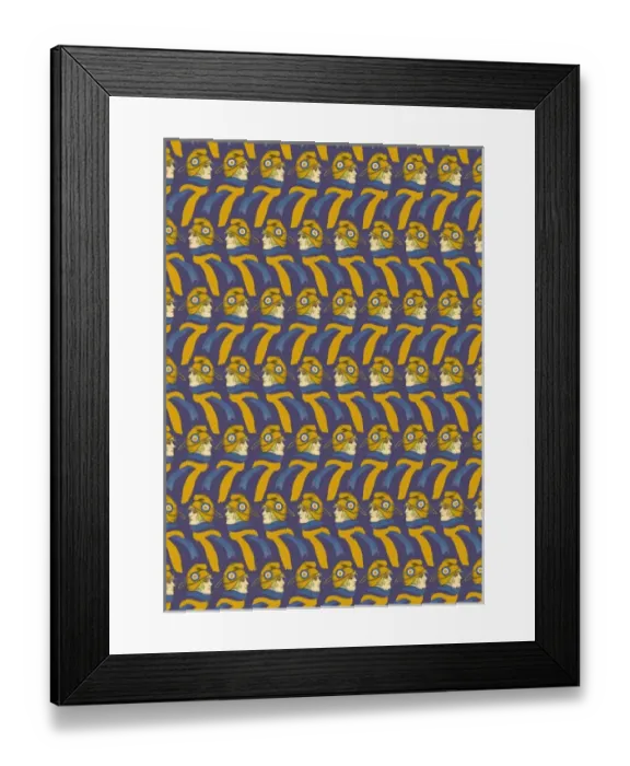 Framed Print : Repeating Pattern - French girl in Tricolore scarf / hat Framed Print : Repeating Pattern - French girl in Tricolore scarf / hat