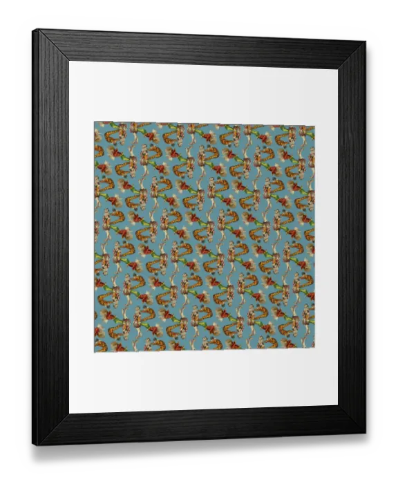 Framed Print : Repeating Pattern - circus clowns perform balancing act Framed Print : Repeating Pattern - circus clowns perform balancing act