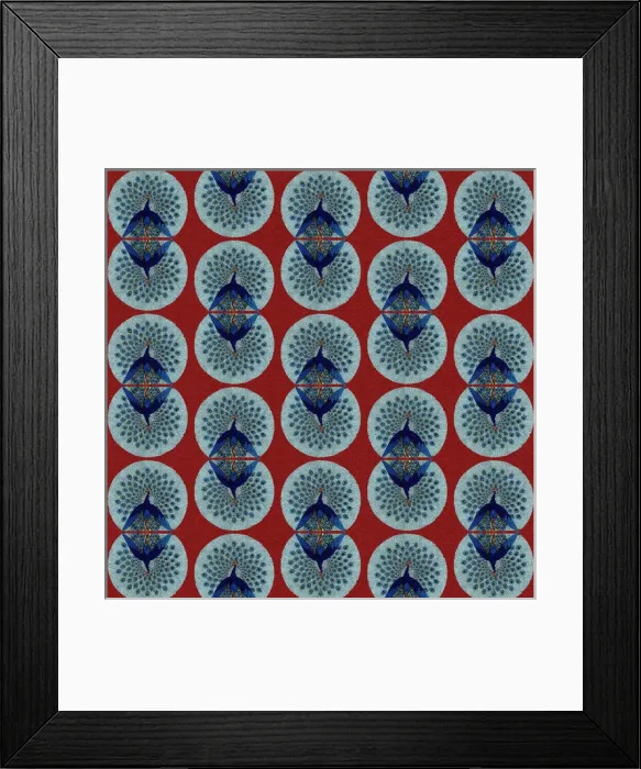 Framed Print : Repeating Pattern - peacocks, green Framed Print : Repeating Pattern - peacocks, green
