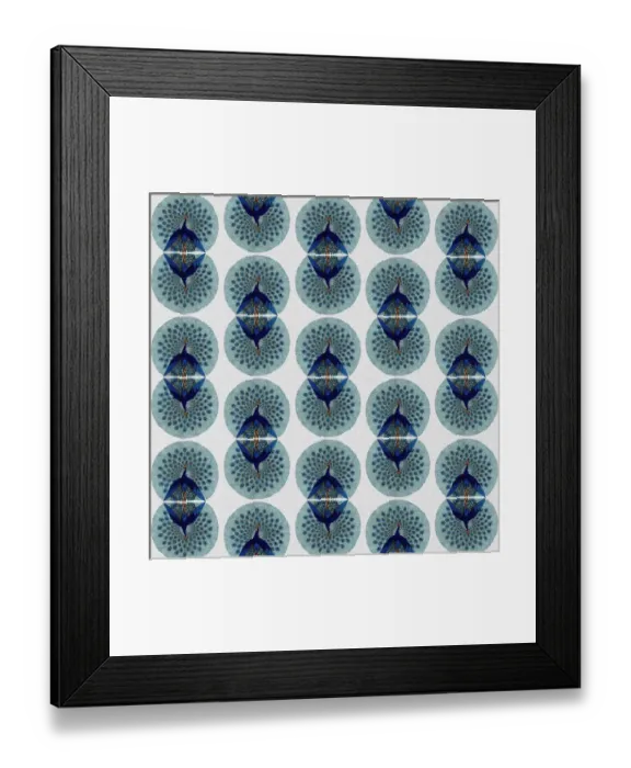 Framed Print : Repeating Pattern - peacocks, white Framed Print : Repeating Pattern - peacocks, white