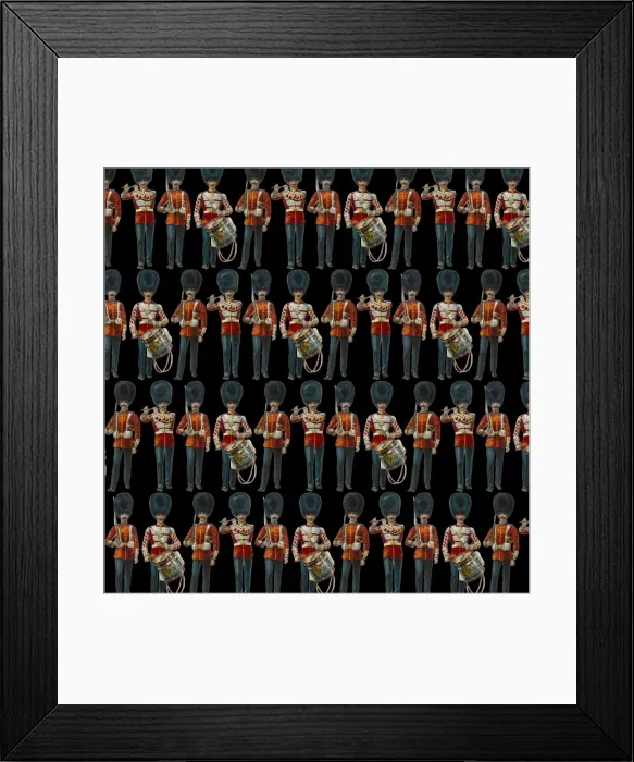 Framed Print : Repeating Pattern - guardsmen, black Framed Print : Repeating Pattern - guardsmen, black