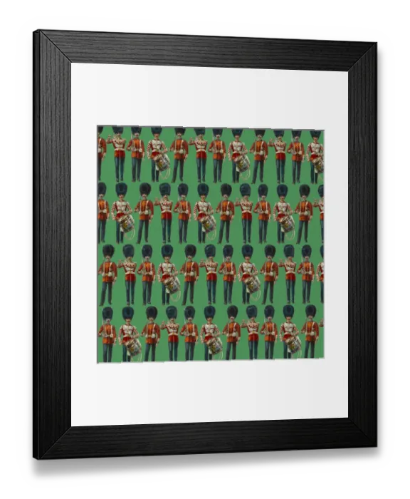 Framed Print : Repeating Pattern - guardsmen, green Framed Print : Repeating Pattern - guardsmen, green