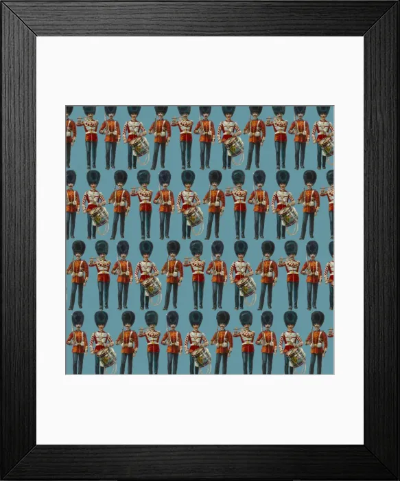 Framed Print : Repeating Pattern - guardsmen, blue Framed Print : Repeating Pattern - guardsmen, blue