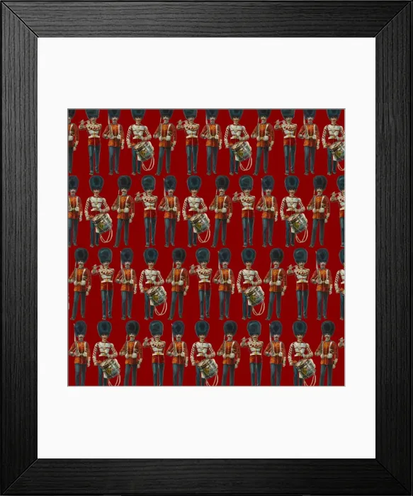 Framed Print : Repeating Pattern - guardsmen, red Framed Print : Repeating Pattern - guardsmen, red