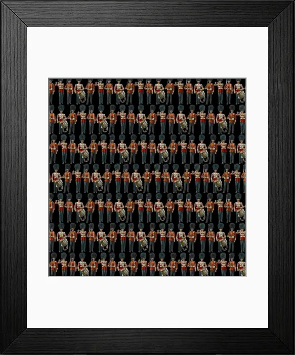 Framed Print : Repeating Pattern - guardsmen, black Framed Print : Repeating Pattern - guardsmen, black