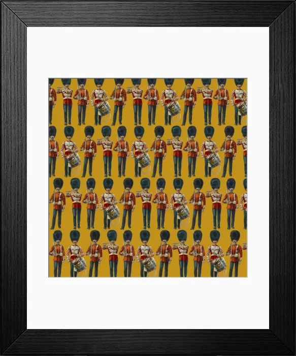 Framed Print : Repeating Pattern - guardsmen, yellow Framed Print : Repeating Pattern - guardsmen, yellow
