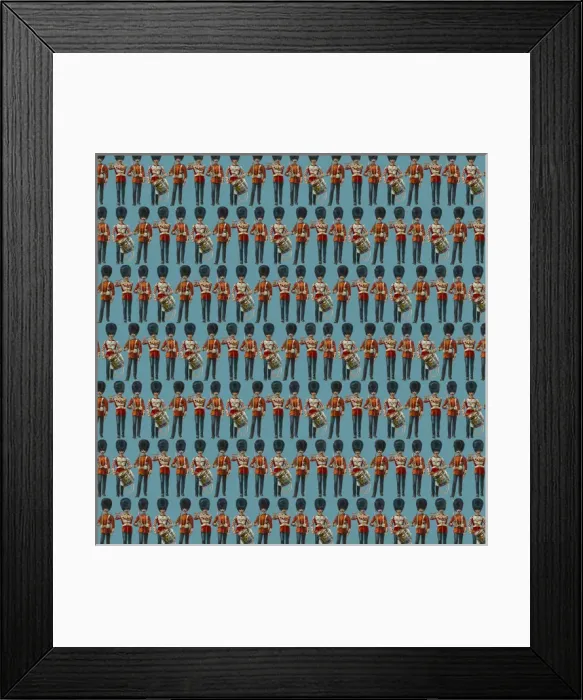 Framed Print : Repeating Pattern - guardsmen, blue Framed Print : Repeating Pattern - guardsmen, blue