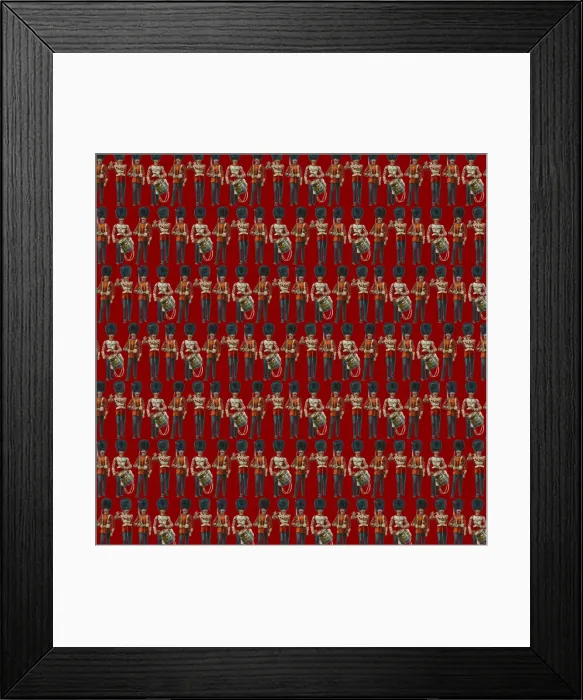 Framed Print : Repeating Pattern - guardsmen, red Framed Print : Repeating Pattern - guardsmen, red