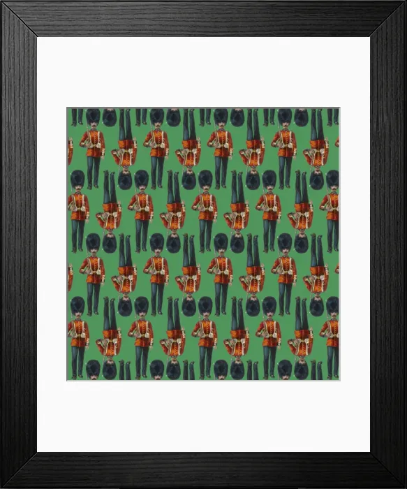 Framed Print : Repeating Pattern - guardsmen, green Framed Print : Repeating Pattern - guardsmen, green