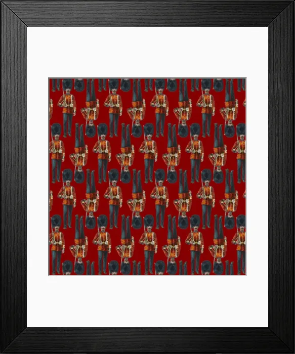 Framed Print : Repeating Pattern - guardsmen, red Framed Print : Repeating Pattern - guardsmen, red