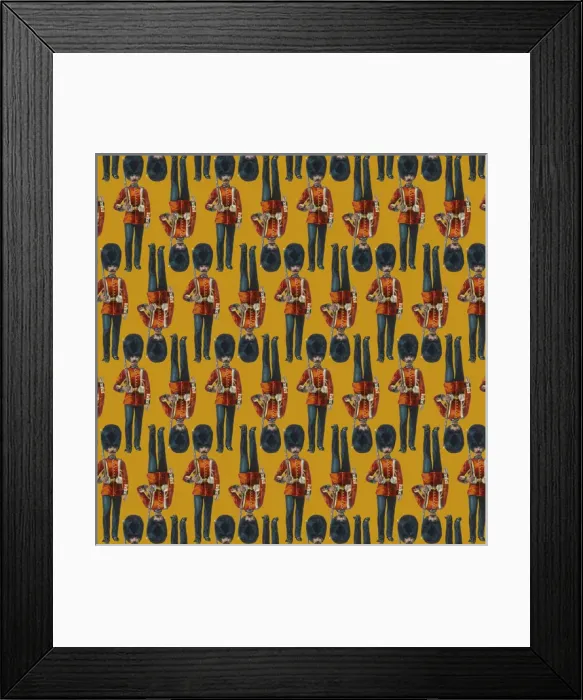 Framed Print : Repeating Pattern - guardsmen, yellow Framed Print : Repeating Pattern - guardsmen, yellow