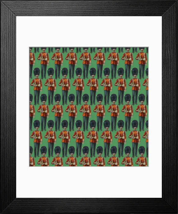 Framed Print : Repeating Pattern - guardsmen, green Framed Print : Repeating Pattern - guardsmen, green