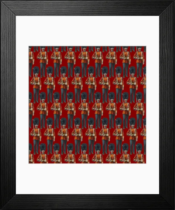 Framed Print : Repeating Pattern - guardsmen, red Framed Print : Repeating Pattern - guardsmen, red