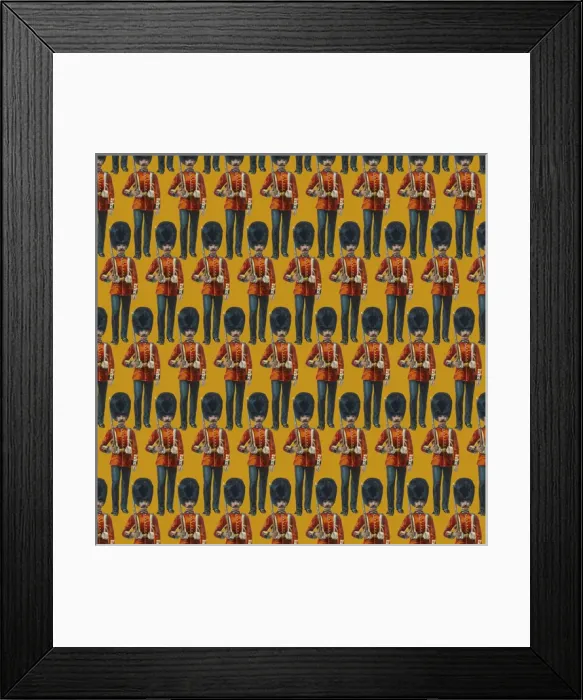Framed Print : Repeating Pattern - guardsmen, yellow Framed Print : Repeating Pattern - guardsmen, yellow