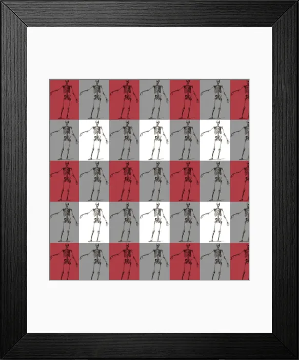Framed Print : Repeating Pattern - Skeletons Framed Print : Repeating Pattern - Skeletons