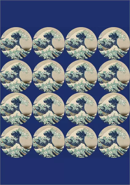 Repeating Pattern - Hokusai Great Wave - Circles
