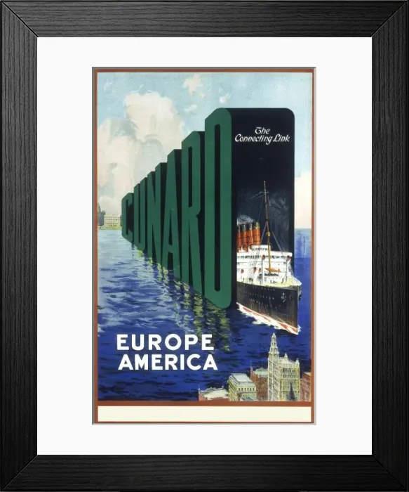 Framed Print : Cunard Line poster Framed Print : Cunard Line poster
