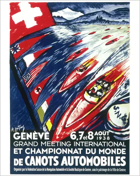 Poster for the world motor boat championships 1938