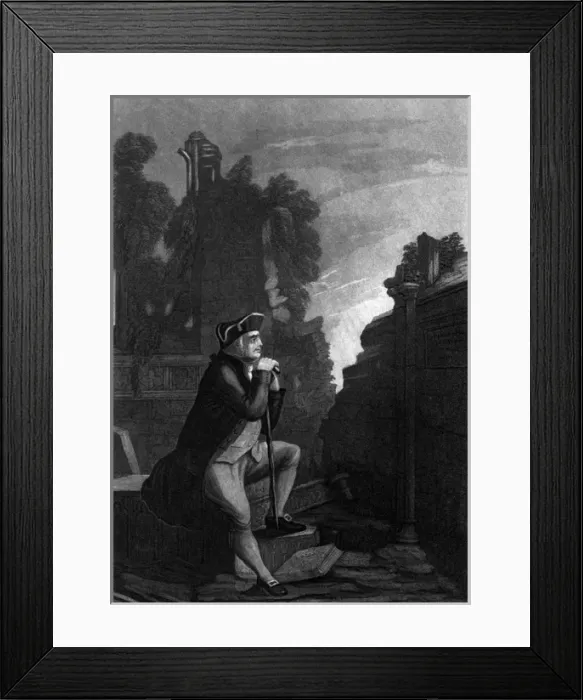 Framed Print : Francis Grose, Pensive Framed Print : Francis Grose, Pensive